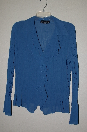 +MBADG #28-556  "Dialogue Green Fancy Design Crinkle Blouse"