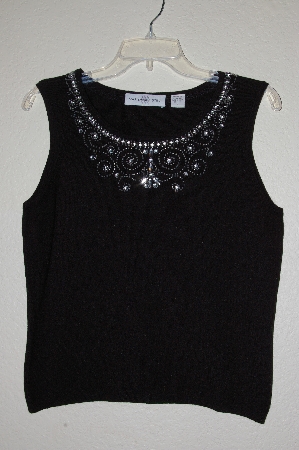 +MBADG #28-517  "Marisa Christina Black Knit Embelished Tank"