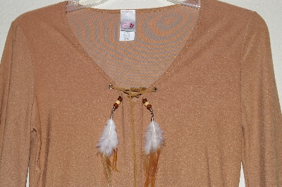 +MBADG #28-457  "2B Clothing Fancy Tan Suede Look Top"