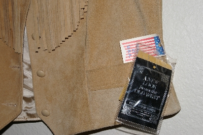 +MBADG #28-491  "Pioneer Wear Wheat Suede Button Front Vest"