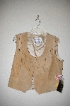 +MBADG #28-491  "Pioneer Wear Wheat Suede Button Front Vest"