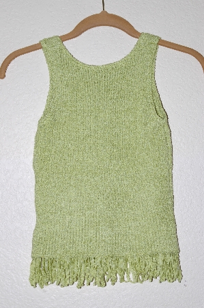+MBADG #26-060  "Q Point Lime Green Fancy Knit Tank"