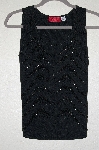 +MBADG #26-014  "Carina Black Knit Hand Beaded Knit Tank"
