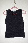 +MBADG #26-021  "J.A.C. Black Knit Tank With Crochet Trim Neckline"