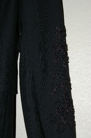 +MBADG #26-108  "Karen Kane Fancy Black Ribbon & Bead Embelished Long Coat"