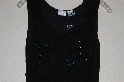 +MBADG #26-125  "Newport News Black Rayon Hand Beaded Gown"