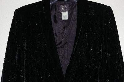 +MBADG #26-136  "Susan Bristol Fancy Black Velvet Beaded Jacket"