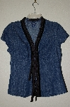 +MBADG #26-158  "Boston Proper Denim Ribbon Trim Blouse"