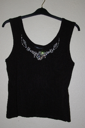 +MBADG #11-145  "Karen Kane Black Knit Jeweled Tank"