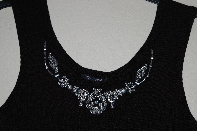 +MBADG #11-145  "Karen Kane Black Knit Jeweled Tank"