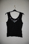 +MBADG #11-145  "Karen Kane Black Knit Jeweled Tank"