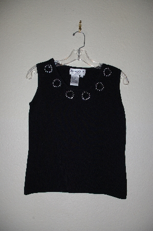 +MBADG #11-153A  "Joseph A Black Heart Cut Out Knit Tank"
