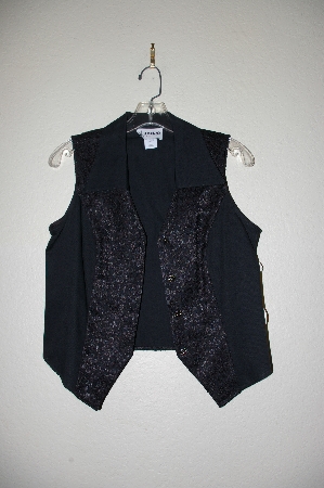 +MBADG #11-124  "Banjo Fancy Black Lace Trim Vest Shirt"