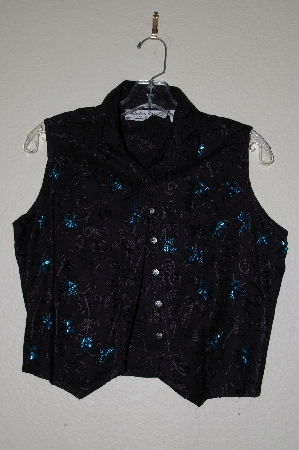 +MBADG #11-069  "Adobe Rose One Of A Kind Hand Beaded Top"
