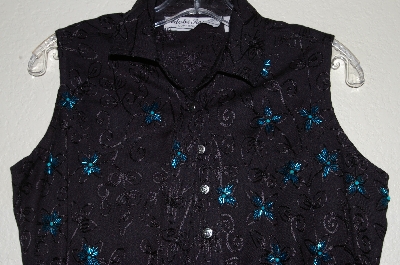 +MBADG #11-069  "Adobe Rose One Of A Kind Hand Beaded Top"