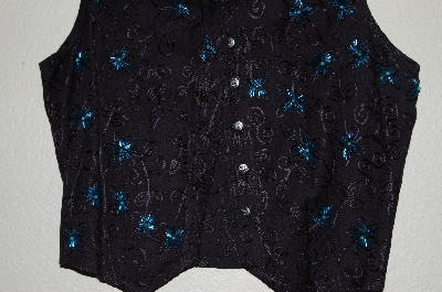 +MBADG #11-069  "Adobe Rose One Of A Kind Hand Beaded Top"