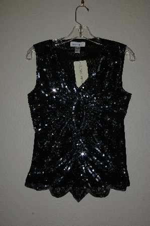 +MBADG #11-052  "S.M. Collection Black Rayon Embelished Tank"