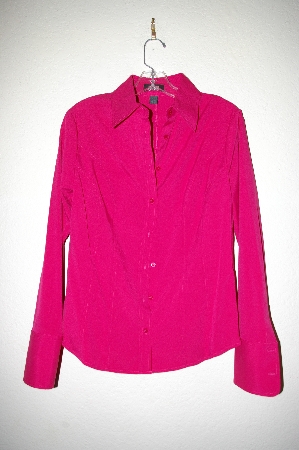 +MBADG #11-098  "Express Stitch Womens Dark Pink Button Front Blouse"