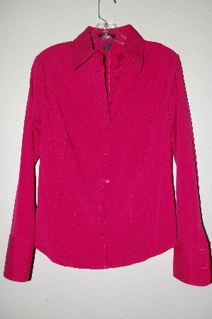 +MBADG #11-098  "Express Stitch Womens Dark Pink Button Front Blouse"