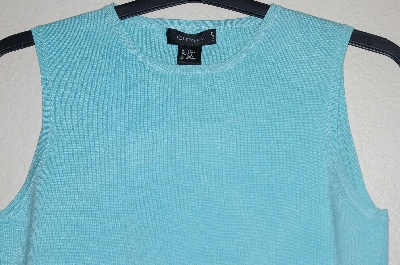 +MBADG #55-185  "City Silk Light Blue Knit Top"