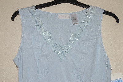+MBADG #55-207  "Liz Claiborne Blue Silk Top With Lace Trim" 
