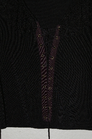+MBADG #55-240  "Wayne Rogers Fancy Black Knit Top With Ruffles"