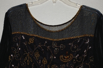 +MBADG #55-280  "Papell Studio Fancy Black Silk Embelished Top"
