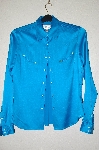 +MBADG #55-058  "Ryan Michael Blue Satin Fancy Western Shirt"