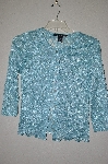 +MBADG #55-074  "Scott Taylor Fancy Blue Floral Stretch Lace Cardigan"