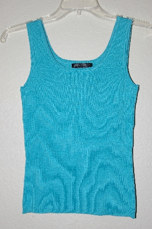 +MBADG #55-081  "Cable & Gauge TQ Blue Knit Tank"