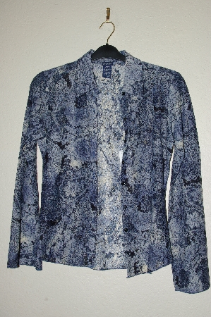 +MBADG #55-103  "Wrangler Fancy Blue Lace Stretch Western Shirt"