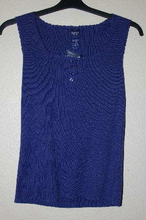 +MBADG #55-125  "Basic Editions Blue Knit Tank"