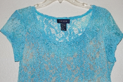 +MBADG #55-145  "Boston Proper Fancy Lace Blue Top"