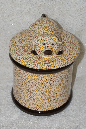 +MBADG #31-046  "1986 Hand Painted Large Pig Ceramic Canister"