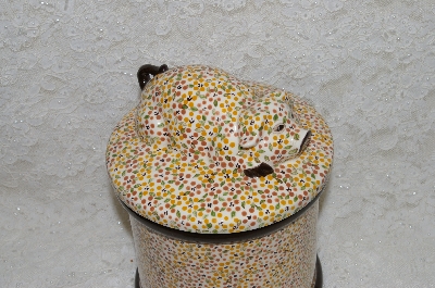 +MBADG #31-046  "1986 Hand Painted Large Pig Ceramic Canister"