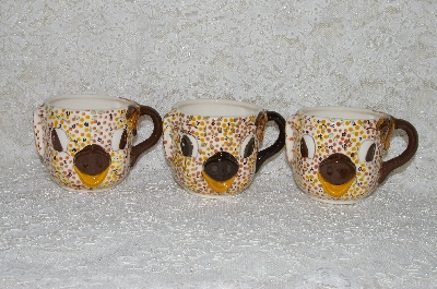 +MBADG #31-081  "1986 Set Of 3 Hand Painted Pig Coffee Cups"