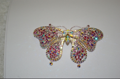 +Pink Crystal ButterFly Pendant