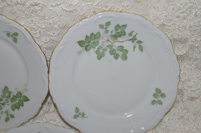 +MBADG #31-134  "Mitterteicn Set Of 3 Green Leaf China Desert Plates"