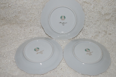 +MBADG #31-134  "Mitterteicn Set Of 3 Green Leaf China Desert Plates"