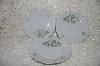 +MBADG #31-134  "Mitterteicn Set Of 3 Green Leaf China Desert Plates"