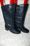 +MBAB #29-153  "Markon Black Leather Round Toe Scrunch Boots"