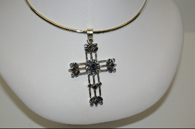 +MBA #7549  Alexandrite & Amethyst  Fancy Sterling Cross Pendant