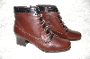 +MBAB #29-297  "London Fog Weatherproof Brown Leather Ankle Boots With Sidezip Closure"