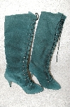 +MBAB #29-045  "Newport News 1995 Green Suede Fancy Lace Up Boot"