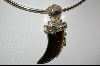 +MBA #4451  Hand Carved Tiger Eye Claw Sterling Pendant