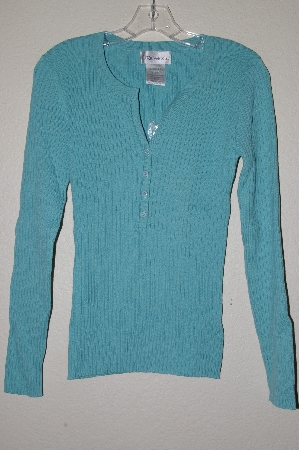 +MBAMG #25-070  "Chadwicks Blue Knit Button Top Sweater"