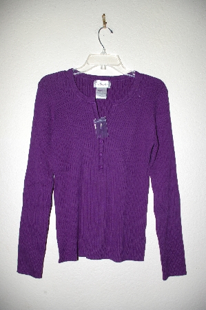 +MBAMG #25-001  "Chadwicks Purple Knit Button Top Sweater"