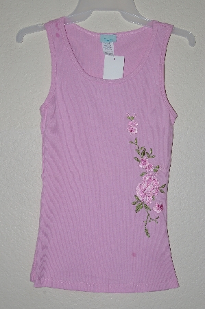 +MBAMG #25-023  "Janette Pink Floral Embroidered Tank"