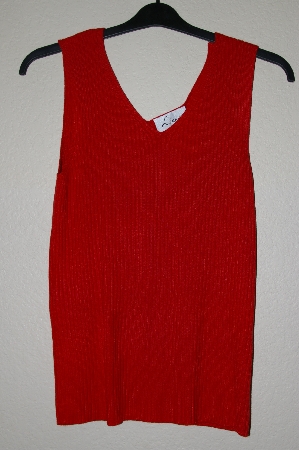 +MBAMG #25-097  "Louis Dell'Olio Red Stretch Ribbed Sweater Tank"