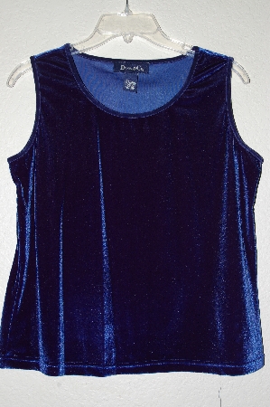 +MBAMG #25-287  "Denim & Co Blue Stretch Velvet Tank"